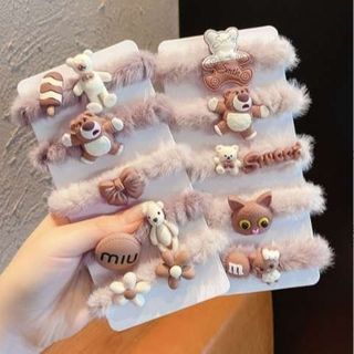 Set 5 cột tóc lông hình thú
