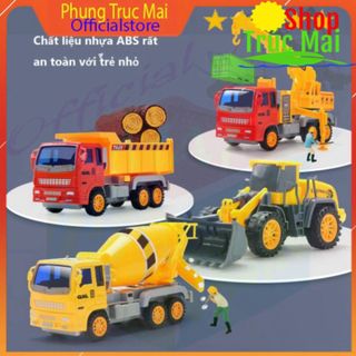 Bộ đồ chơi ô tô mô hình xe xây dựng,máy xúc, xe tải, cần cẩu cho trẻ em, đồ chơi cho bé