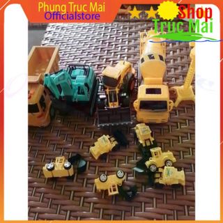 Bộ đồ chơi ô tô mô hình xe xây dựng,máy xúc, xe tải, cần cẩu cho trẻ em, đồ chơi cho bé