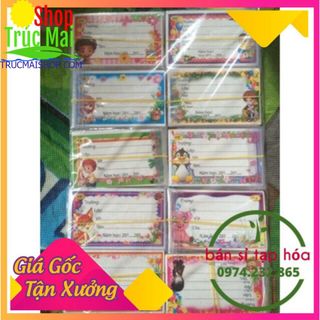 nhãn vở Combo 80 chiếc nhãn vở có keo dính