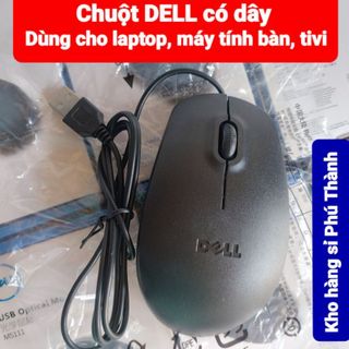 Chuột DELL có dây dùng cho laptop, máy tính, tivi thông minh, đầu thu camera giá sỉ