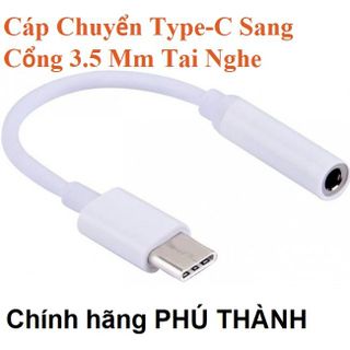 Cáp Chuyển Type-C Sang Cổng 3.5 mm Tai Nghe Dùng Cho Điện Thoại, Máy Tính