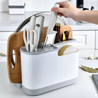 (Mới) Kệ Nhựa Để Đũa Muỗng , Dao Thớt Đa Năng Mẫu Mới