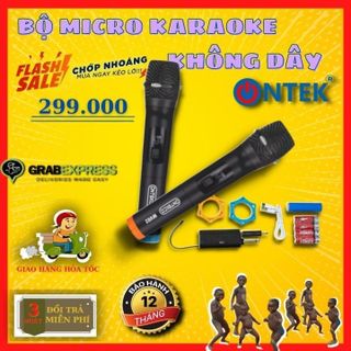 [GIAO HỎA TỐC]Micro hát karaoke ONTEKCO MV02 bản nâng cấp, hút âm tốt, chống hú cho loa kéo, dàn âm thanh, loa thanh giá sỉ