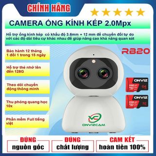 Camera ONVIZCAM RB20 wifi robot thông minh mắt kép siêu zoom 10x sử dụng app Carecam pro quay quét giá sỉ