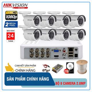 [RẺ VÔ ĐỊCH] Trọn Bộ Camera giám sát HIKVISION 5/6/7/8 mắt 2.0MP, FHD 1080P, Ổ cứng HDD, Đầy đủ phụ kiện để lắp đặt giá sỉ