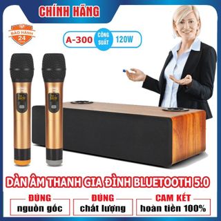 [TRỌN BỘ CHÍNH HÃNG] Bộ loa hát karaoke gia đình không dây Ontekco A300 kèm micro kim loại- Siêu cao cấp giá sỉ