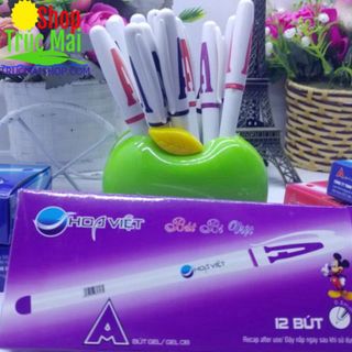 Hộp 12 but gel nước chữ A Hoa Việt (xanh ,đỏ, tím ,đen) giá sỉ