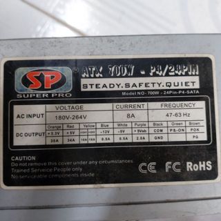 Nguồn SP 700W cũ hoạt động bình thường y như hình