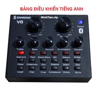 [Mã 255ELSALE giảm 7% đơn 300K] SOUNDCARD V8 BLUETOOTH THU ÂM -NGÔN NGỮ TIẾNG ANH