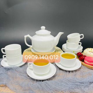 Cơ sở cung cấp bộ bình ly sứ cao cấp, sang trọng (in logo theo yêu cầu)