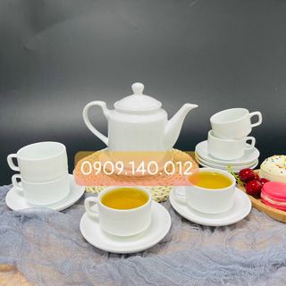 Cơ sở cung cấp bộ bình ly sứ cao cấp, sang trọng (in logo theo yêu cầu)