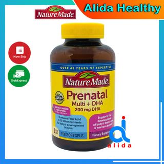 VIÊN UỐNG CHO BÀ BẦU NATURE MADE PRENATAL MULTI DHA LOẠI 150 VIÊN CỦA MỸ