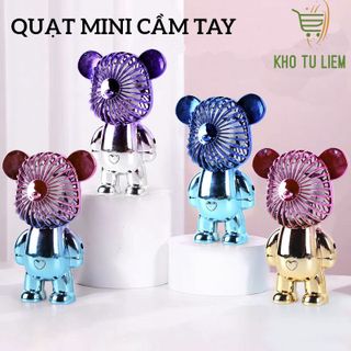 Quạt Cầm Tay Mini Gấu Bearbrick tiện lợi mang theo đi học, đi làm, đi dã ngoại