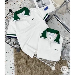 Áo polo nữ cổ xanh thêu logo cá sấu cao cấp