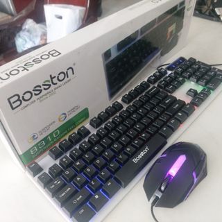 Combo chuột phím gaming Bosston 8310 giả cơ LED 7 màu (hình thực tế tự chụp) giá sỉ