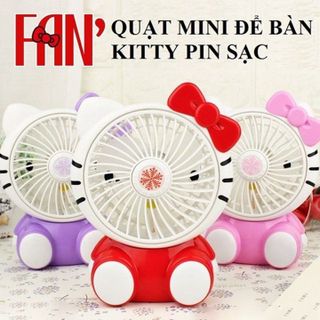 Quạt 3 Cánh Kitty Sq1881-2 Cực Dễ Thương Có Pin Sạc