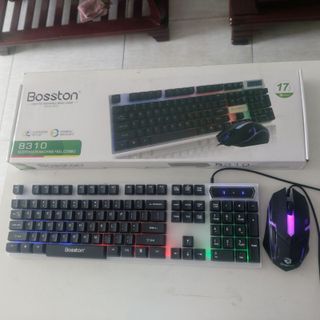 Combo chuột phím gaming Bosston 8310 giả cơ LED 7 màu (hình thực tế tự chụp)