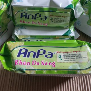 Hộp 50 khăn lau vật dụng đa năng diệt khuẩn khử mùi hương cam chanh khăn ướt Anpa