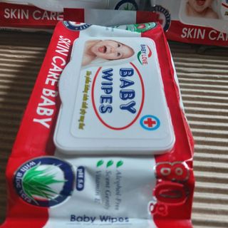 Khăn ướt Baby Wipes mát lạnh gói lớn 80g có nắp đậy tiện lợi