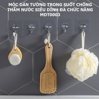 Combo 100 Cái Móc Dán Tường Trong Suốt Siêu Dính Có Sẵn Keo Mẫu Mới 2022