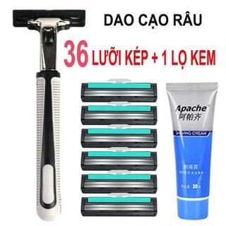 Set Dao Cạo Râu + 36 Đầu Dao Thay Thế (Tặng Kèm Tuýp Kem Cạo Râu)