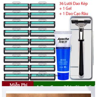 Set Dao Cạo Râu + 36 Đầu Dao Thay Thế (Tặng Kèm Tuýp Kem Cạo Râu)