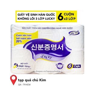 Giấy Vệ Sinh Lucky Hàn Quốc 6 Cuộn Không Lõi - Pampo 6 Cuộn giá sỉ