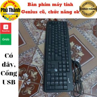 Bàn phím máy tính có dây cổng USB Genius chính hãng cũ chức năng ok nhiều hãng giao ngẫu nhiên Bh 6 tháng - KHSPT giá sỉ