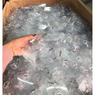 Combo 100 Cái Móc Dán Tường Trong Suốt Siêu Dính Có Sẵn Keo Mẫu Mới Tết trang Trí Nhà