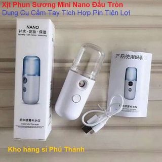 Xịt Phun Sương Xông Hơi Mini Nano Đầu Tròn Dụng Cụ Cầm Tay Tích Hợp Pin Tiện Lợi