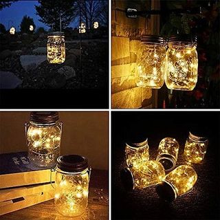 Lọ Đèn Led Năng Lượng Mặt Trời Xinh Xắn Nhiều màu Sắc - Đèn Trang Trí Sân Vườn Nhà Phòng Cửa Hàng