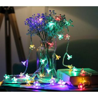Dây Đèn Led Trang Trí Tết Đẹp Hình Hoa Mai Đèn Chớp Nhiều Màu Dây Dài 4m
