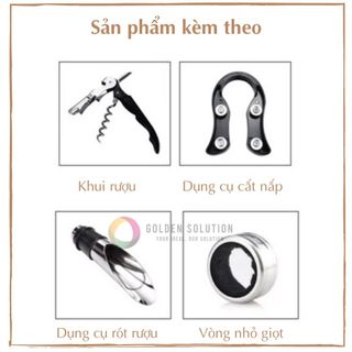 Hộp Đựng Rượu Vang Da PU Đôi Dọc GDS Tặng Kèm Phụ Kiện Cao Cấp, Quà Tặng Doanh Nghiệp ( Đỏ Đô), Miễn Phí Khắc Tên