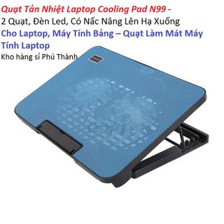 Quạt Tản Nhiệt Laptop Cooling Pad N99 - 2 Quạt, Đèn Led, – Quạt Làm Mát Máy Tính Laptop Màu Ngẫu Nhiên giá sỉ