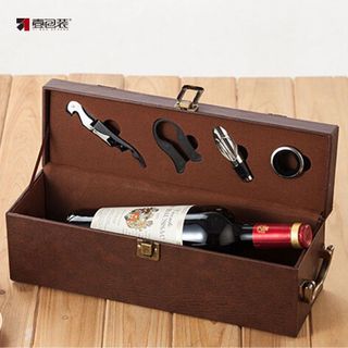 Hộp Rượu Vang, Hộp Đựng Rượu Da PU GDS Hộp Đơn Sang Trọng Quà Tặng Cao Cấp, Miễn Phí Khắc Tên