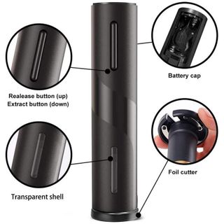 Dụng Cụ Khui Điện Rượu Vang, Bộ Mở Sâm Panh Tự Động GDS 4 In 1, Kèm Phụ Kiện, Quà Tặng Cao Cấp