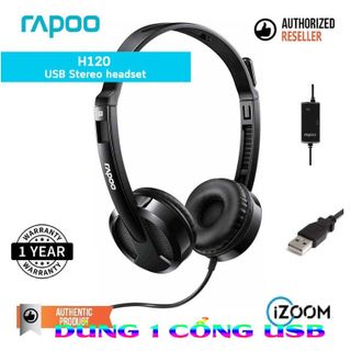 Headphone Rapoo H120 Chính Hãng Tích Hợp Mic Nói Âm Thanh Cực Hay - Tai Nghe Có Dây Chụp Tai Rapoo H120