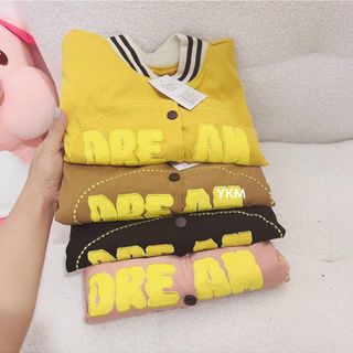 Áo khoác da lộn kiểu bomber croptop logo thêu Dream