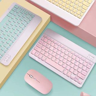 Combo Phím Chuột Bluetooth Không Dây Mini Nhỏ Gọn Đẹp Dùng Cho Điện Thoại, Máy Tính Bảng, Laptop – Mẫu Ngẫu Nhiên
