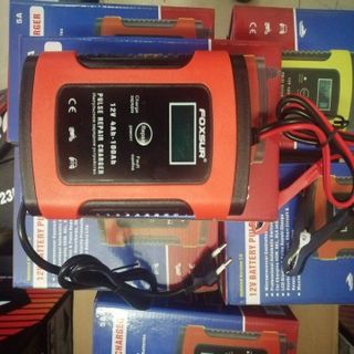 Sạc bình ắc quy 12V 5A 4AH - 100AH FOXSUR, SẠC NHANH KHỬ SUNFAT PHỤC HỒI BÌNH HƯ HỎNG, TĂNG ĐỘ BỀN CỦA BÌNH MÀN HÌNH LCD