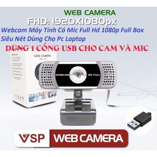 Webcam Máy Tính Có Mic Full Hd 1080p Full Box Siêu Nét Dùng Cho Pc Laptop giá sỉ