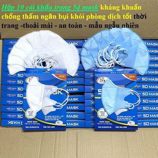 Hộp 10 cái khẩu trang 5d mask kháng khuẩn