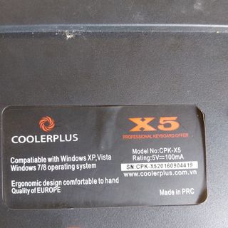 Bàn phím CoolerPlus CPK-X5 cũ chính hãng ok màu đen đỏ dùng chơi game bàn phím có dây