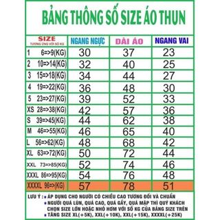 ÁO GIA ĐÌNH CAO CẤP (tách số lượng theo yêu cầu đủ size từ 5-100kg)