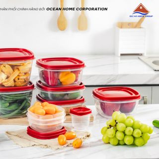 Bộ hộp nhựa Rubbermaid USA nắp đỏ (12 size khác nhau)-24PC ELF SET