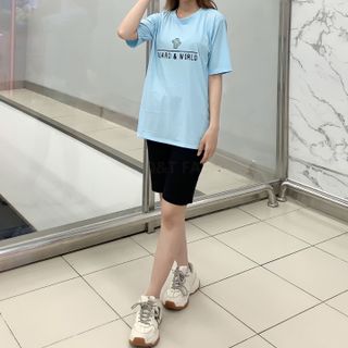 Sét bộ nữ ,đồ bộ lững ngố nữ thun coton sufa,áo phom rộng phối quần đen ,thời trang xuân hè BL12-XANH DƯƠNG