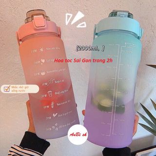 Bình nước 2 lít dành cho người lười uống nước Fan House bình nước cute