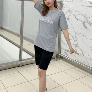 Sét bộ nữ ,đồ bộ lững ngố nữ thun coton sufa,áo phom rộng phối quần đen ,thời trang xuân hè BL12-XÁM