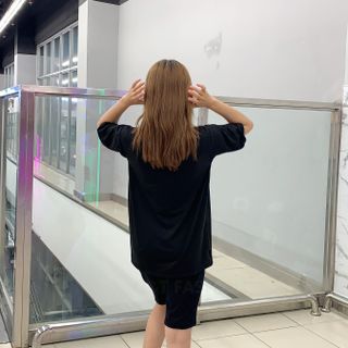 Sét bộ nữ ,đồ bộ lững ngố nữ thun coton sufa,áo phom rộng phối quần đen ,thời trang xuân hè BL12-ĐEN